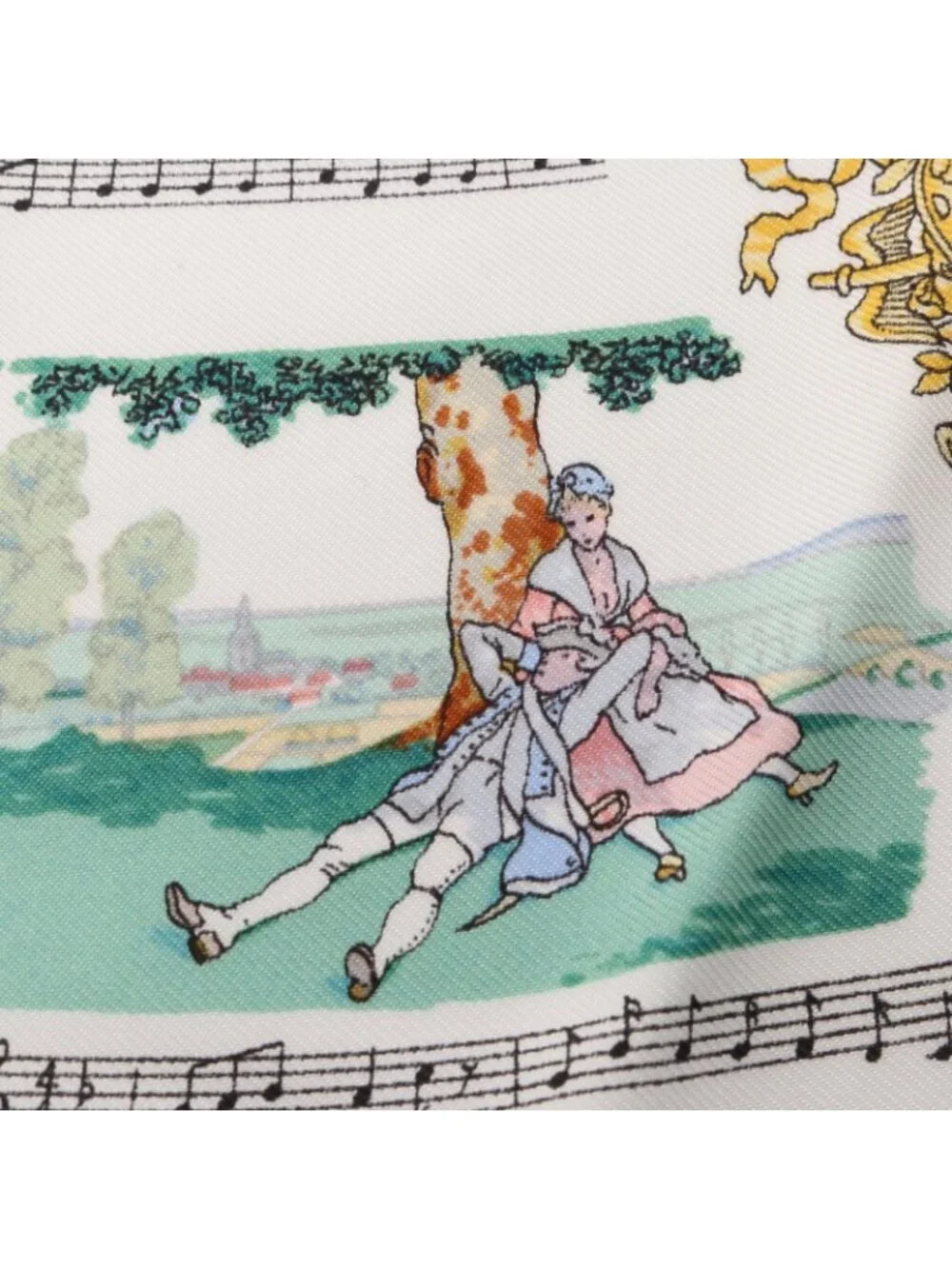 Hermes Scarf Petit Carre 45 Chansons de France Silk